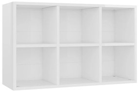 Libreria/Credenza Bianco Lucido 66x30x98 cm Legno Multistrato