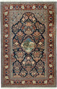 Kashan Tappeto persiano 210 x 140 Blu (Iran) Annodato A Mano