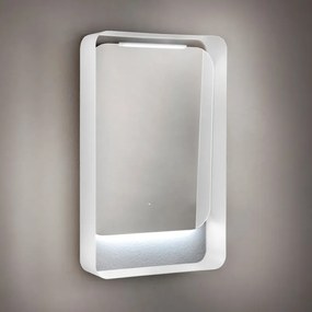 Specchio con illuminazione integrata bagno rettangolare DIVA ELMA L 100 x H 50 x P 12 cm bianco