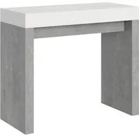 Consolle Allungabile 90-300x40x77 cm in Nobilitato Bianco e Grigio