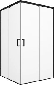 Lato per box doccia angolare scorrevole dritto H 200 x L 90 cm, sp 6 mm nero vetro senza finitura / trasparente