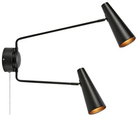 Lampada da parete nera Peak – Markslöjd