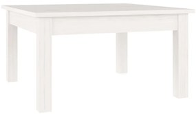 Tavolino da Salotto Bianco 55x55x30 cm Legno Massello di Pino
