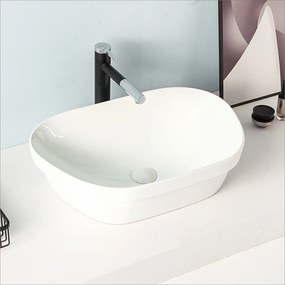 Lavabo D'Appoggio 58x40,5 Cm Rubicer "Break The Rules" Bianco Lucido