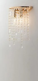 Applique a parete breeze oro e cristalli k9 2 luci attacco e14 25x...