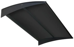 Pensilina in policarbonato grigio L 140 x P 76 cm struttura in alluminio