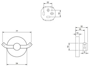 Villeroy & Boch TVA15101200061 - Gancio da parete ELEMENTS, finitura cromo lucido