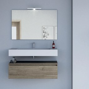 Mobile Bagno Sospeso 120 Cm Un Cassetto Specchio Con Illuminazione Led Esseci Arredo Bagno "Alba"