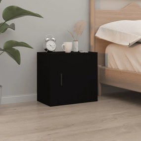 Comodino A Muro Nero 50x30x47 Cm /