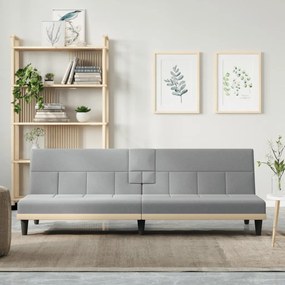 Divano Letto Con Portabicchieri İn Tessuto Grigio Chiaro /