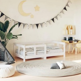 Giroletto Per Bambini Bianco 70x140cm İn Legno Massello Di Pino /