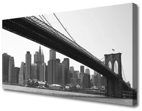 Quadro su tela Architettura della città del ponte 100x50 cm