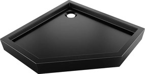 Mexen Flow+ piatto doccia pentagonale 100 x 100 cm, nero opaco - 46P701010H