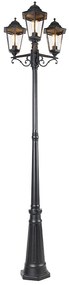 Lanterna da esterno nera 220 cm 3 luci IP44 - Havana