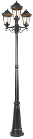 Lanterna da esterno nera 220 cm 3 luci IP44 - Havana