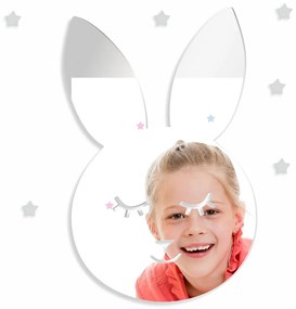Specchio decorativo da parete per bambini con motivo a coniglietto