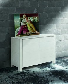 Credenza in abete bianco spazzolato 125&#215;50 cm H 84 cm