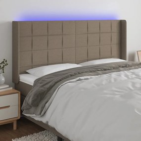 Testiera A Led Tortora 163x16x118/128 Cm İn Tessuto /