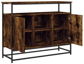 Credenza rovere fumo 100x35x80 cm in legno multistrato