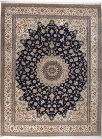 Nain Tappeto persiano 310x410 Blu (Iran) Annodato A Mano