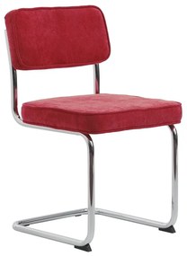 Sedia da pranzo in velluto a coste rosso Rupert - Unique Furniture