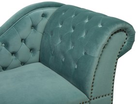 Chaise longue destra in velluto verde menta NIMES Beliani