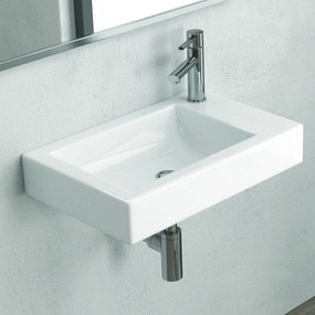 Kamalu - lavabo sospeso 55 cm rubinetto destra litos-mn55