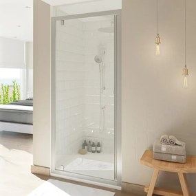 Porta doccia saloon L 66-70 cm x H 200 cm per nicchia in vetro trasparente SP. 8 mm, profilo lucido cromo, serie Style
