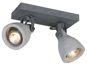 Faretto industriale grigio cemento 2 luci - Creto