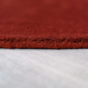 Tappeto rotondo color mattone in lana tessuto a mano ø 200 cm Mia Segment – Flair Rugs