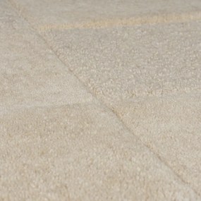 Passatoia in lana beige tessuta a mano 60x230 cm Checkerboard - Flair Rugs