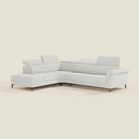 Capri Divano Letto Angolare con Poggiatesta Reclinabili e Materasso ad alte prestazioni in Tessuto Vellutino Smacchiabile T30