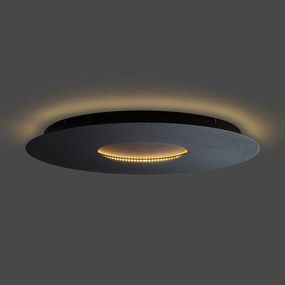 Plafoniera moderna nera 60cm con LED dimmerabile a 3 livelli - Morning