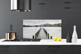 Pannello paraschizzi cucina Architettura del ponte sul mare 100x50 cm