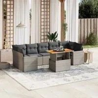 Set Divano da Giardino 8 pz con Cuscini Grigio in Polyrattan 3271228