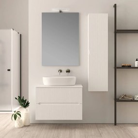 Mobile da bagno 80 cm cannettato bianco opaco Palermo