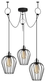 Lampadario a sospensione con filo TEL 3xE27/40W/230V ragno