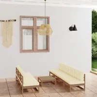 Set Divani da Giardino 8 pz con Cuscini Legno Massello di Pino 3076402