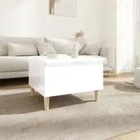 Tavolino Bianco Lucido 50x46x35 cm in Legno Multistrato 819504