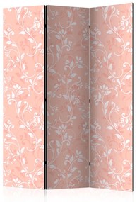 Paravento design Arabesco corallo - ornamenti a motivo floreale su sfondo pastello