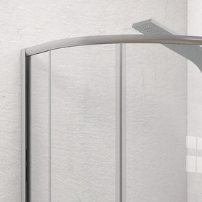 Box doccia semicircolare 90x90 finitura argento opaco | KE-2000A - KAMALU