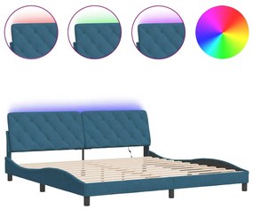 Giroletto con luci led blu 200x200 cm in velluto