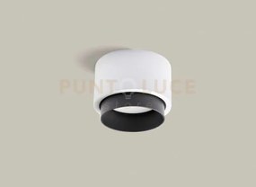 Syme lampada da soffitto 1 luce tonda nero in gesso