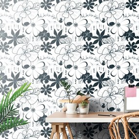 Carta da parati – Animali intorno ai fiori