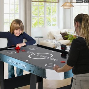 Costway Tavolo da air hockey con potente motore da 12V e 2 spingitori e 2 dischi, Tavolo da gioco arcade pieghevole per casa Nero