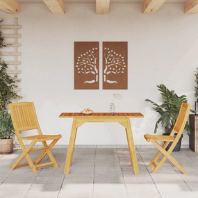 Set Da Pranzo Per Giardino 3 Pz İn Legno Massello Di Acacia /