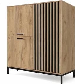Credenza Lamino KM-2 in rovere craft/nero
