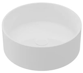 Lavabo da appoggio Kros tondo in ceramica bianco piletta non inclusa