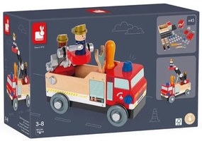 Janod - Set di costruzioni in legno BRICOKIDS camion dei pompieri