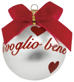 Pallina Natale Ti voglio bene perlata 10 cm